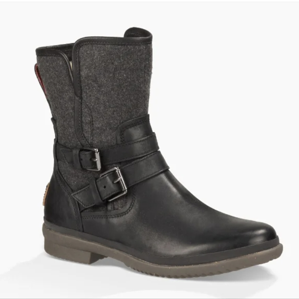 UGG Black and Gray Combat Boots
